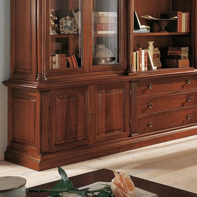 Libreria studio classica in legno bassano 306x56x240 - Mobili 2G