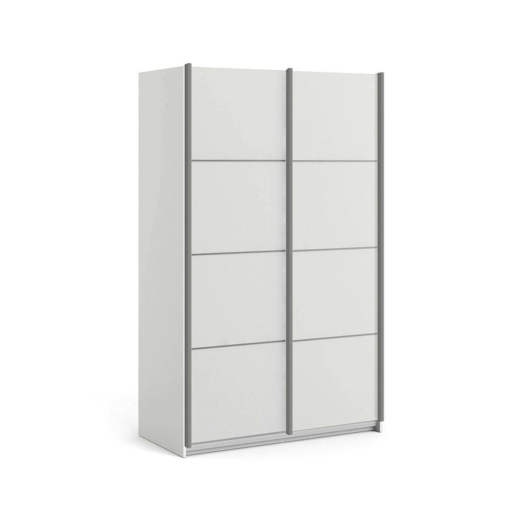 Guardaroba 2 ante NancyWake, Mobile camera da letto, Cabina armadio portabiti, Armadio appendiabiti, 122x64 h202 cm, Bianco