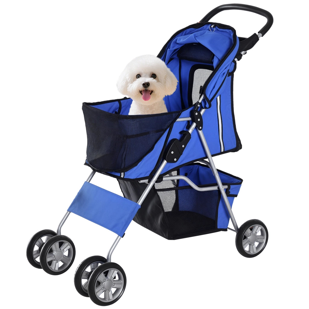 Carrello Portatile per Animali Domestici ¨C zephmum ¨C 75x45x97 cm Blu