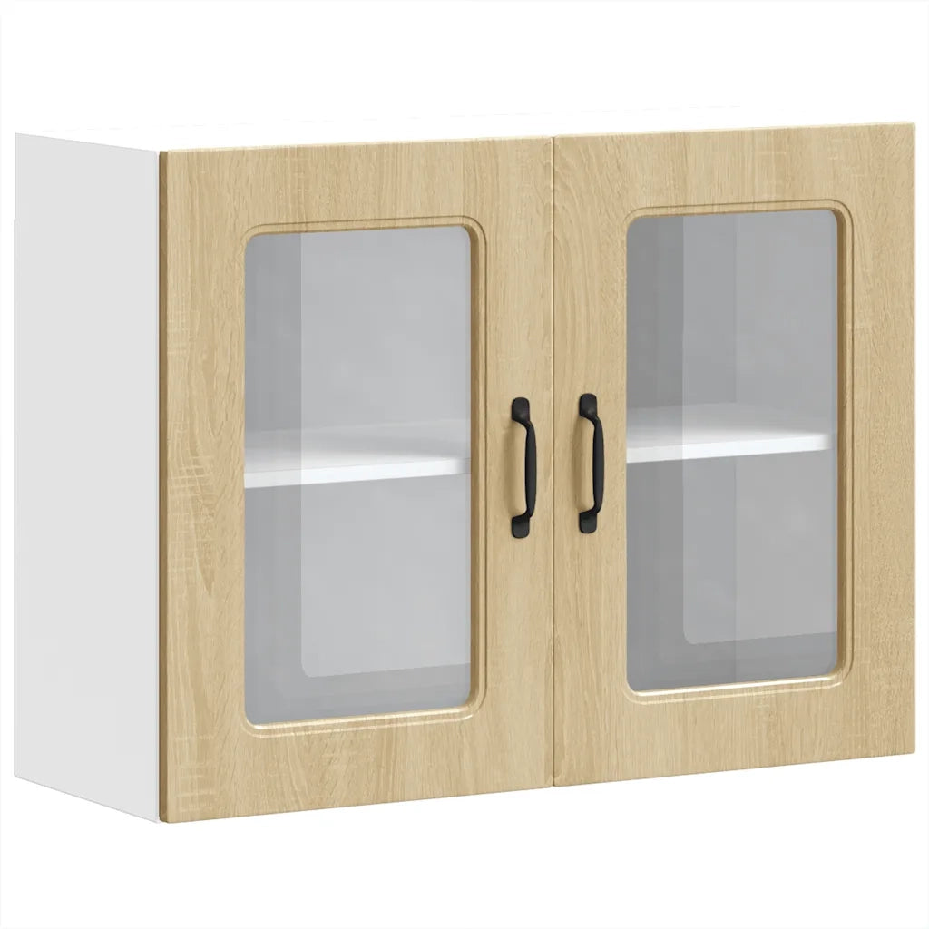 Pensile da Cucina con Porta in Vetro Kalmar Rovere Sonoma