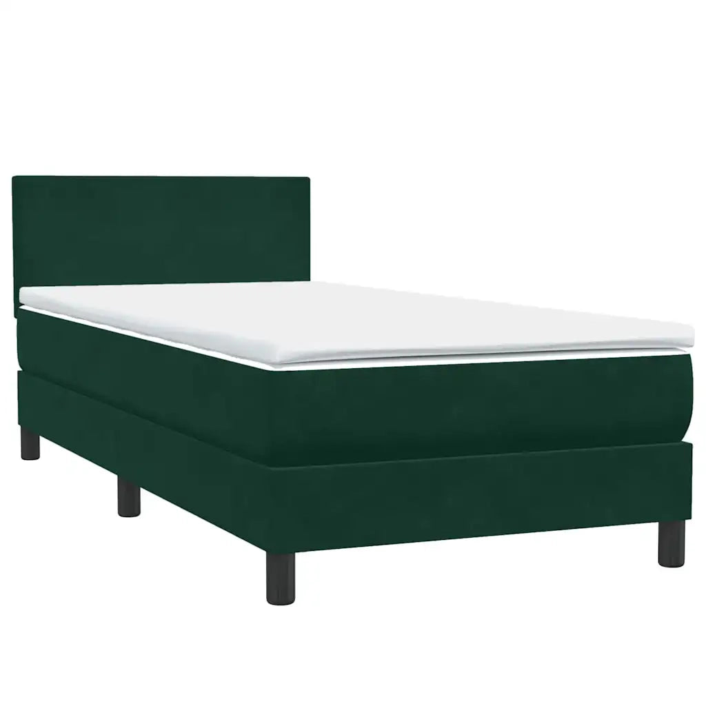 Giroletto a Molle con Materasso Verde Scuro 80x220 cm Velluto 3316044