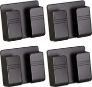Haltere di fissaggio per caricabatteria di smartphone - 4 pezzi - Base autoadesiva - Nero