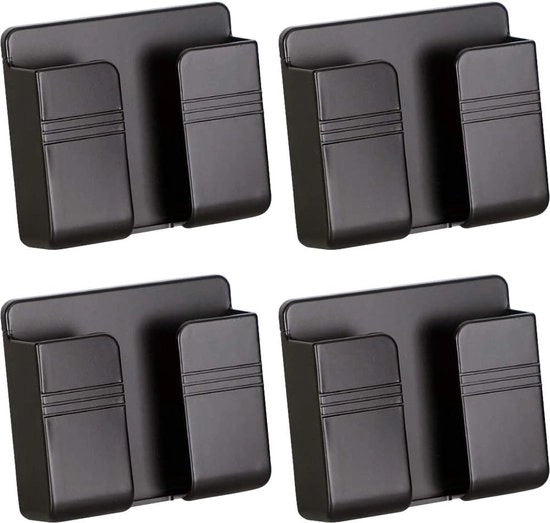 Haltere di fissaggio per caricabatteria di smartphone - 4 pezzi - Base autoadesiva - Nero