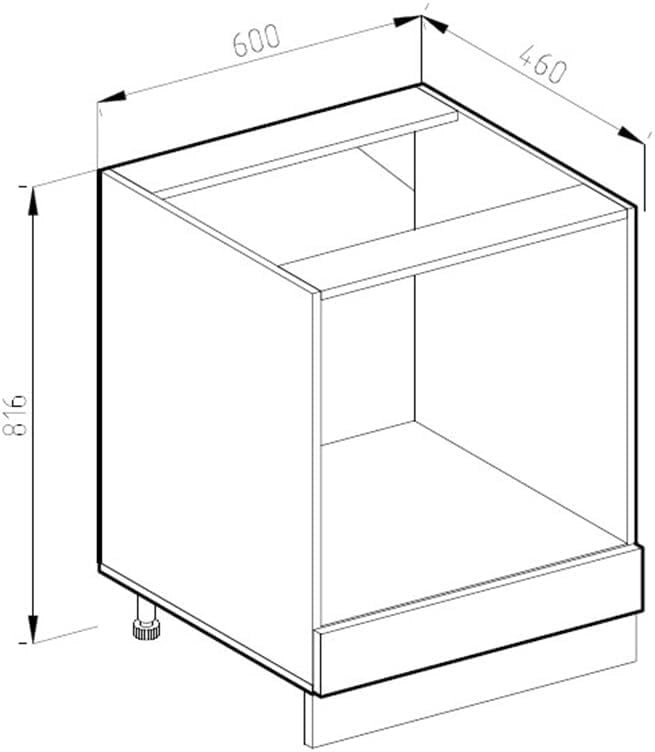 Mobile per forno da incasso R-Line, Antracite lucido, 60 cm senza piano di lavoro, per la libera combinazione all'interno di sistemi cucina modulari