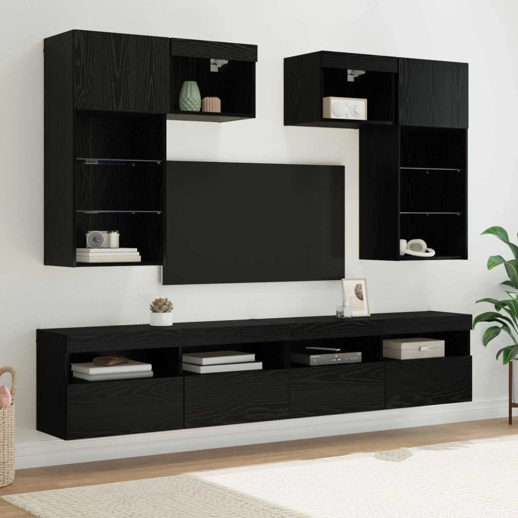 Unità per TV a Muro 6 pcs 100 x 30 x 40 cm Rovere artigianale