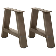 Set di 2 gambe per tavolino da caffè a forma di A 50 x 30 cm con piedini regolabili stile moderno acciaio nero 02_0057099