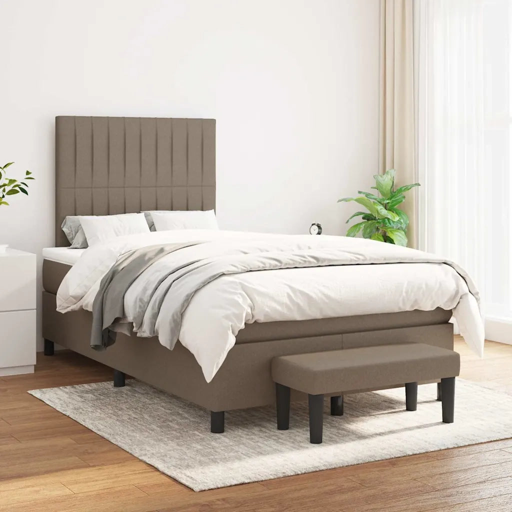 Giroletto a Molle con Materasso Tortora 120x190 cm in Tessuto 3270373