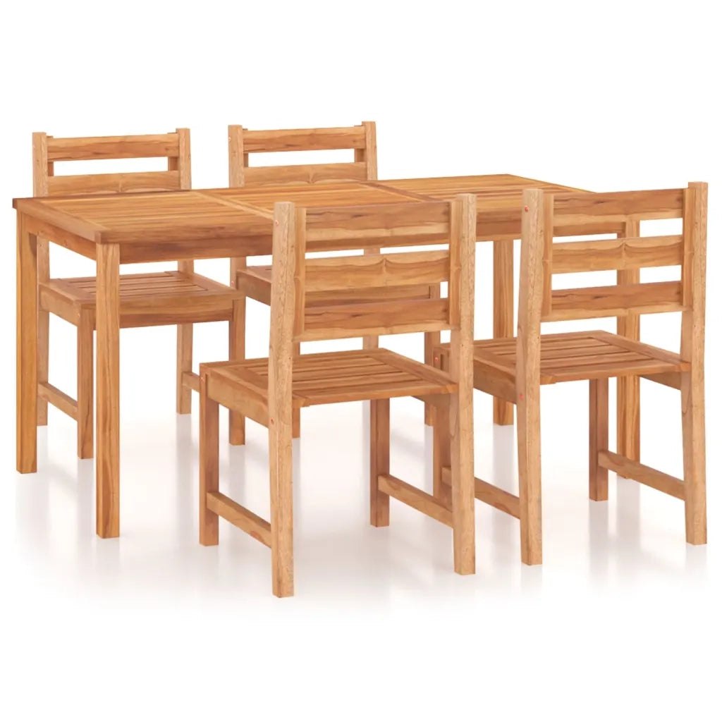 Set da Pranzo per Giardino 5 pz in Legno Massello di Teak 3157187