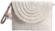 Borsa a Mano da Giorno/Notte in Cotone Tessuto, Beige 2