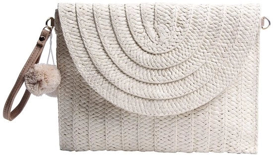 Borsa a Mano da Giorno/Notte in Cotone Tessuto, Beige 2