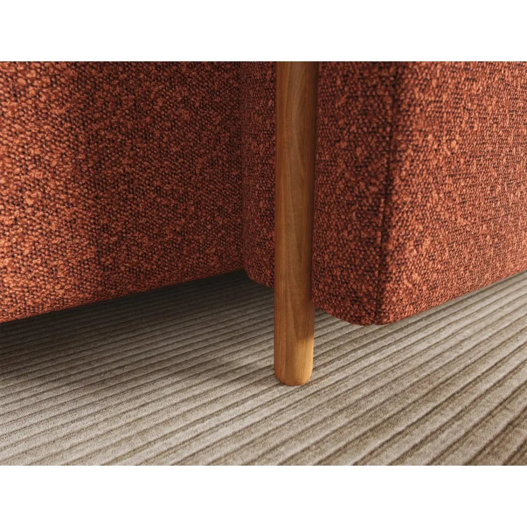 Divano ad angolo trasformabile ARVESSA terracotta bouclette – Angolo destro