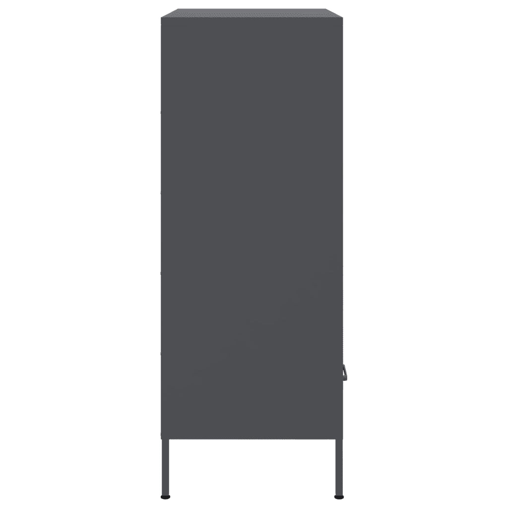 Credenza | Madia | Buffet da pranzo | Armadio da pranzo Antracite 68x39x101,5 cm Acciaio