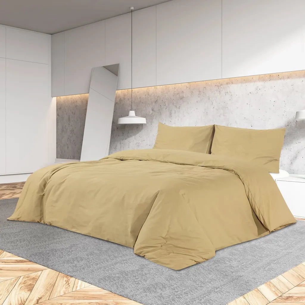 Set Copripiumino Tortora 220x240 cm in Microfibra Leggera CFW4175828
