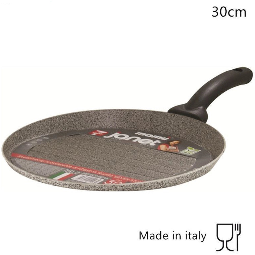 Trade Shop - Padella Bistecchiera Tonda Multiuso Cucina Antiaderente Antigraffio 7 Strati Da 26/30cm -    -30 Cm   -