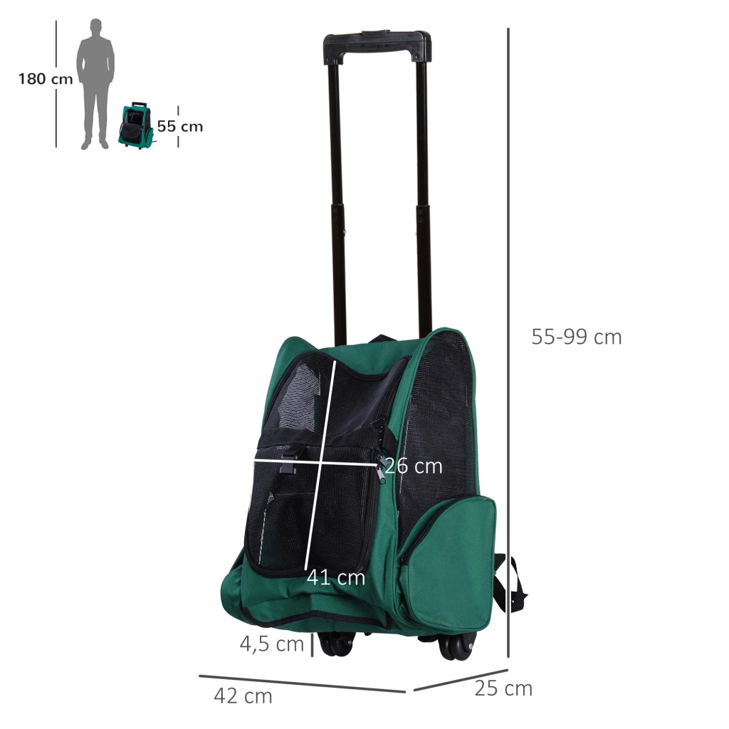 Trasportino 2 in 1 per Mascote ¨C Zephmum ¨C Verde 42x25x55 cm