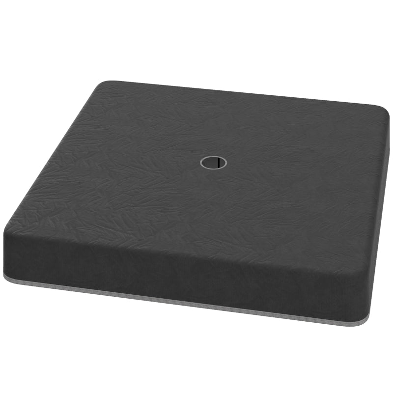 Base zavorrata per ombrellone da esterno, riempibile con sabbia, plastica, nero, 89 x 89 x 10,5 cm