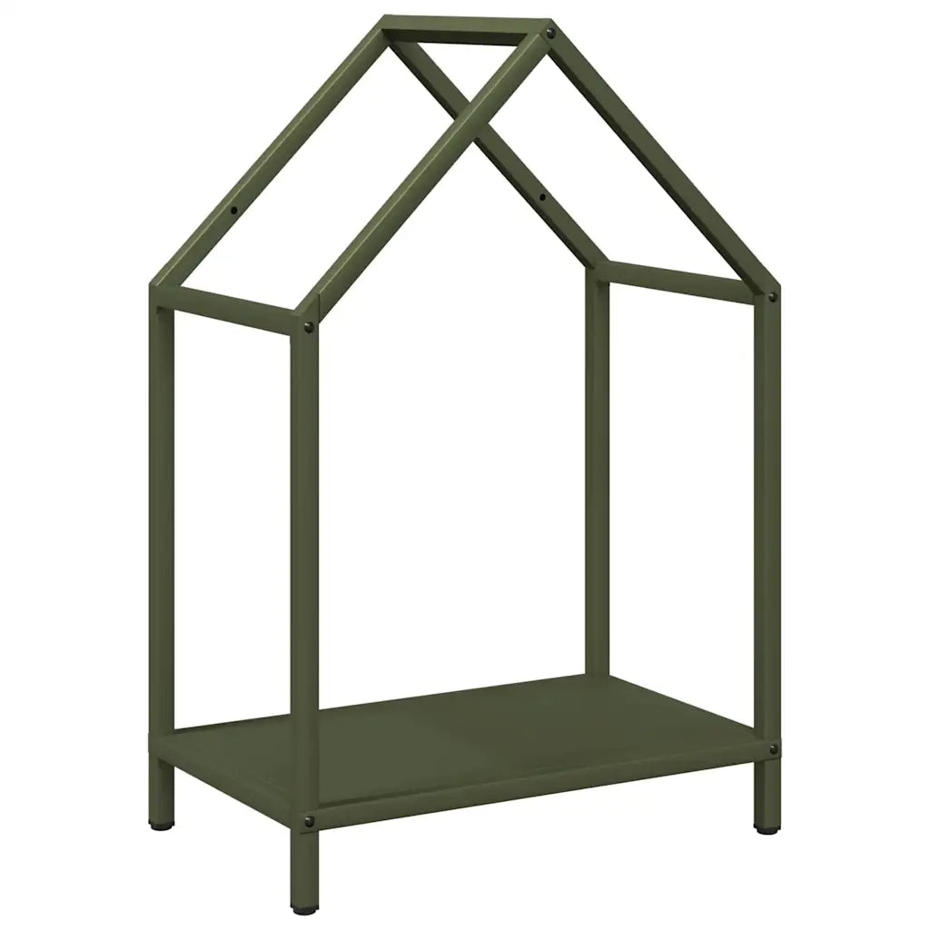 Rastrelliera per Legna da Ardere-Portalegna Verde Oliva 40x25x60 cm