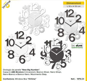 Orologio da Parete in ABS Big Numbers 32,8 x 34,5 cm 4 Modelli