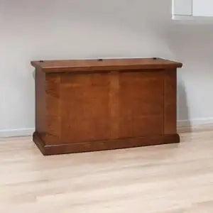 Cassapanca in legno arte povera mod Carla colore noce scuro
