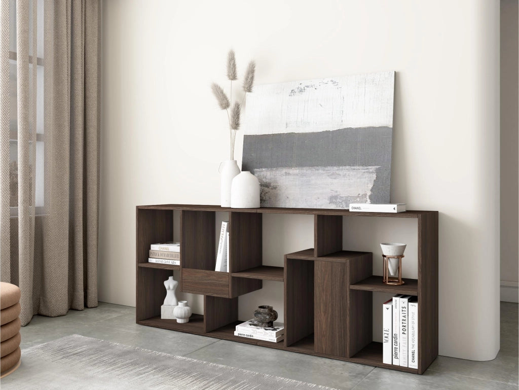Libreria scaffale, 162x67x31cm, Per libri, Rovere scuro RF4107