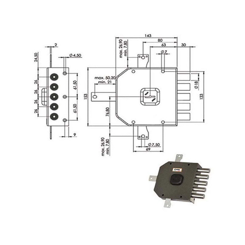 Serratura Sic.Quintupl.Dx Dm A415 Moia
