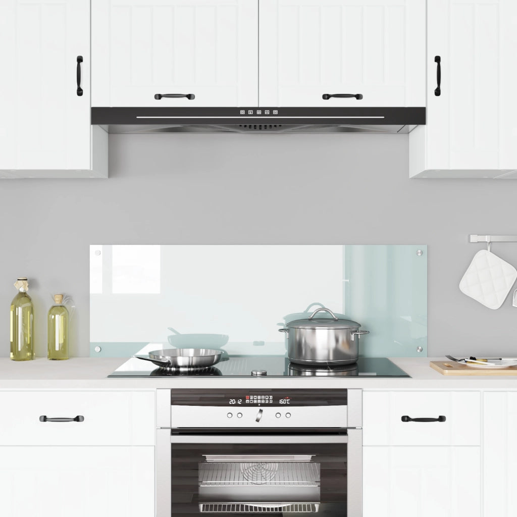 Schienale da Cucina Bianco 120x40x0,6 cm in Vetro Temperato