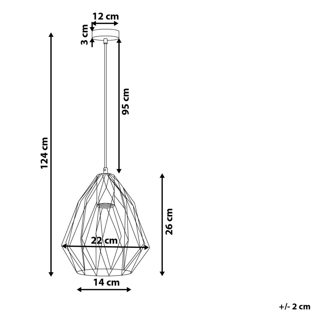 Lampada a 1 Luce con Paralume in Filo Metallico Nero Traforato