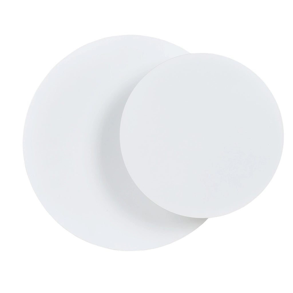 Applique 1 Luce A Disco Con Base In Acciaio Bianco