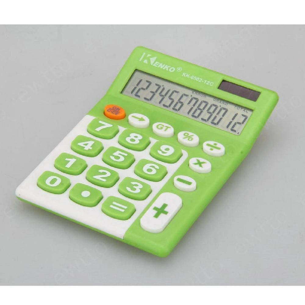Trade Shop - Calcolatrice Elettronica Digitale Kk-6502-12 12 Cifre Memoria Display Solare -