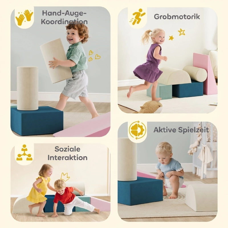 Gioco di arrampicata per bambini piccoli con copertura rimovibile, set da gioco per interni per gattonare e scivolare