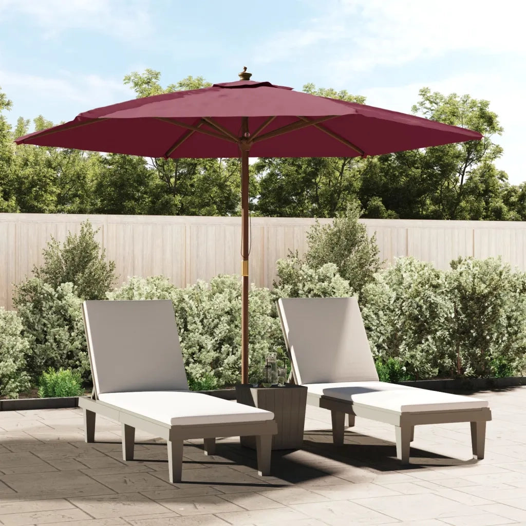 Ombrellone da Giardino con Palo in Legno Bordeaux 299x240 cmcod mxl 79688