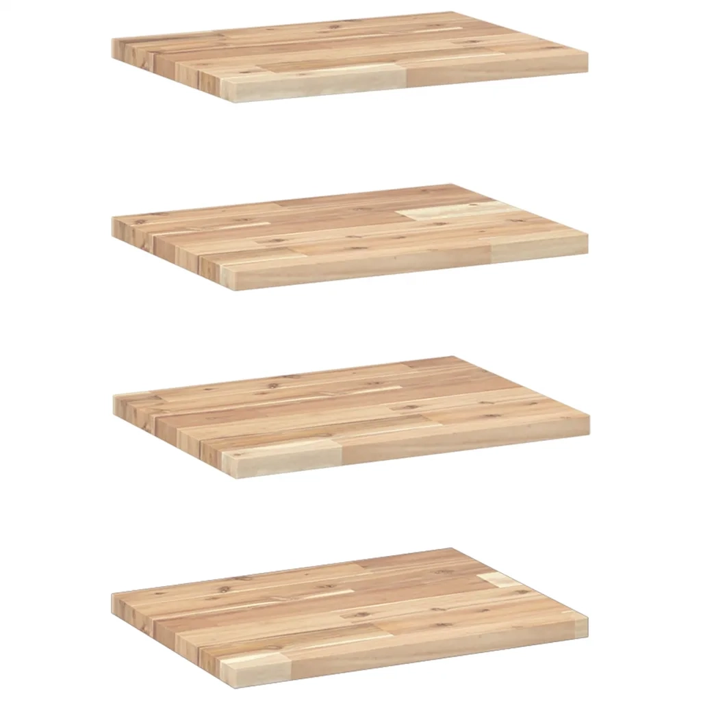vidaXL Mensole da Parete 4 pz 40x30x2 cm Legno Acacia Non Trattato