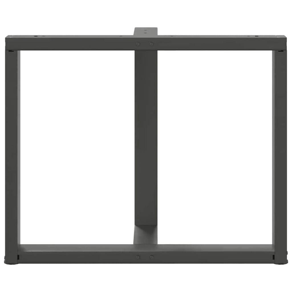 Set di 2 gambe per tavolo da pranzo a forma di T 100 x 35 x 73 cm con piedini regolabili design moderno in acciaio antracite 02_0057336