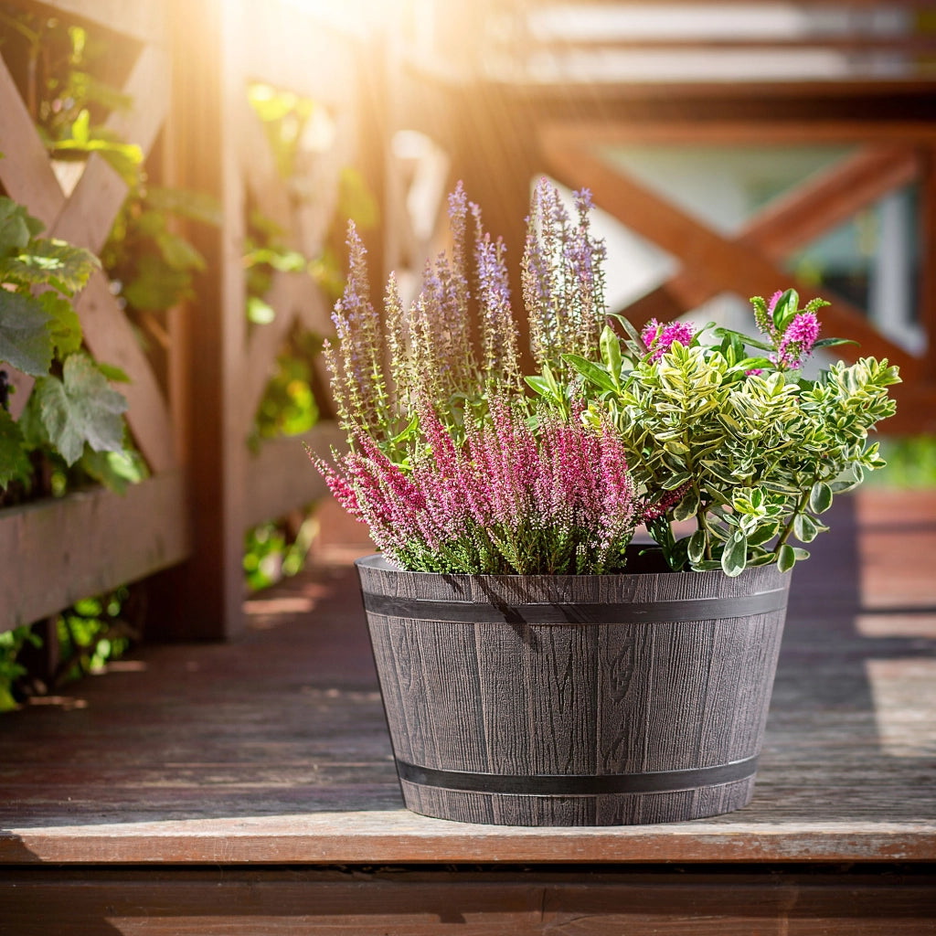 Vaso da fiori KADAX, grande vaso da giardino per terrazzo, copertura per fiori, vaso rotondo da 40 cm