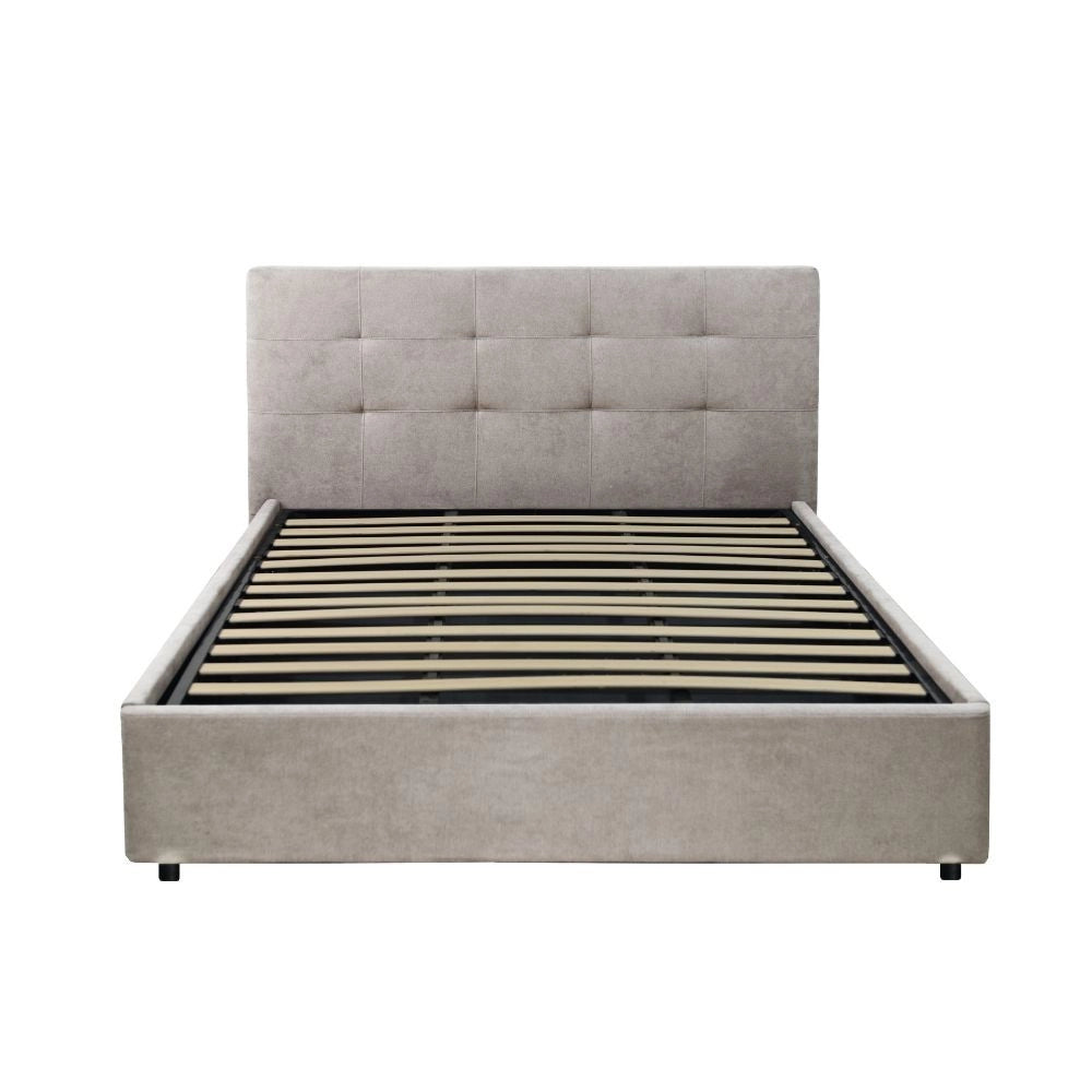 Letto Matrimoniale contenitore Ascoli 182x210x124H tessuto Enjoy tortora