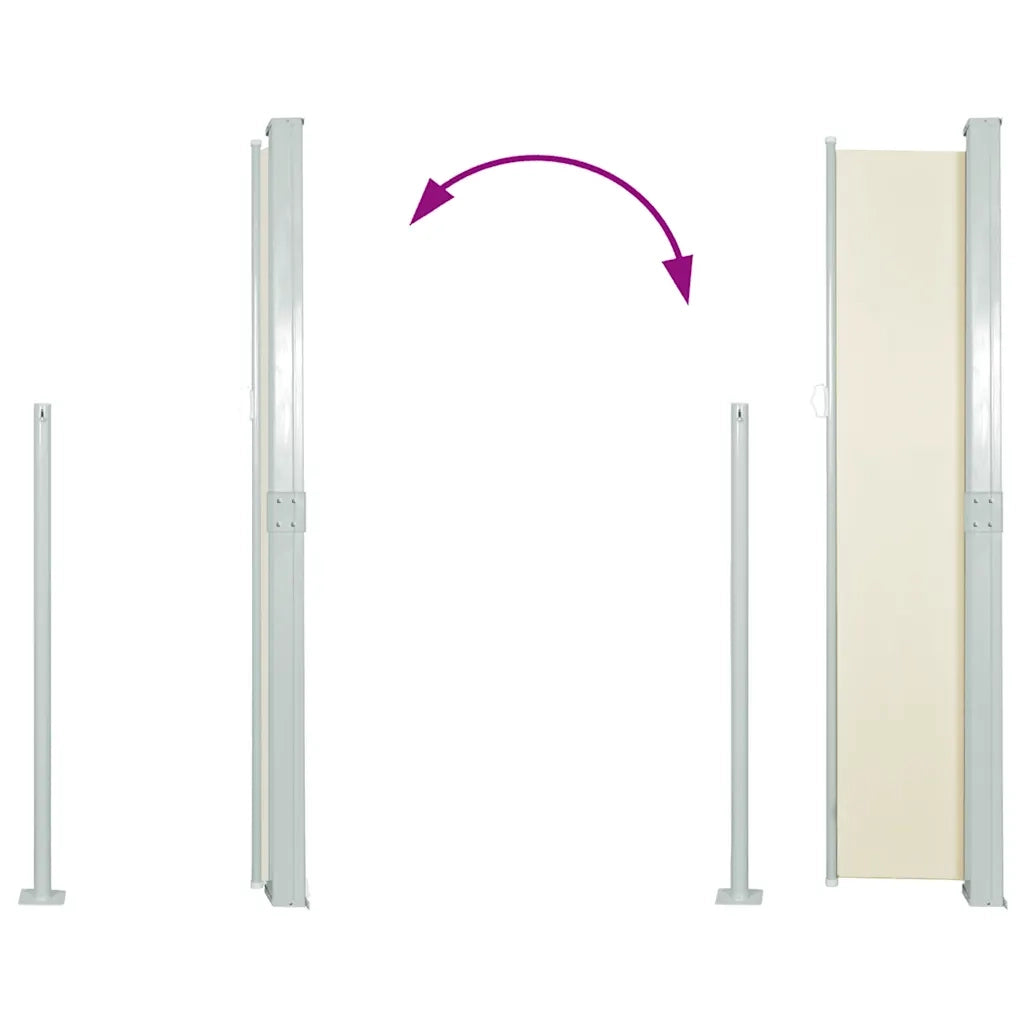 Tendalino Laterale per Patio-Tenda da Sole Laterale per Patio Terrazzo 160 x 300 cm Crema