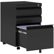 Carrello mobile con 3 cassetti ¨C zephmum ¨C nero, acciaio, 39x48x60 cm