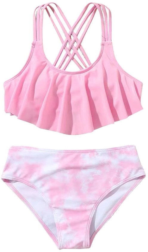 Costumi da bagno per ragazze con protezione UV UPF 50+ - rapido assorbimento - con ruches - unicorno/natatore - estate - materiale di alta qualità - abbigliamento da bagno