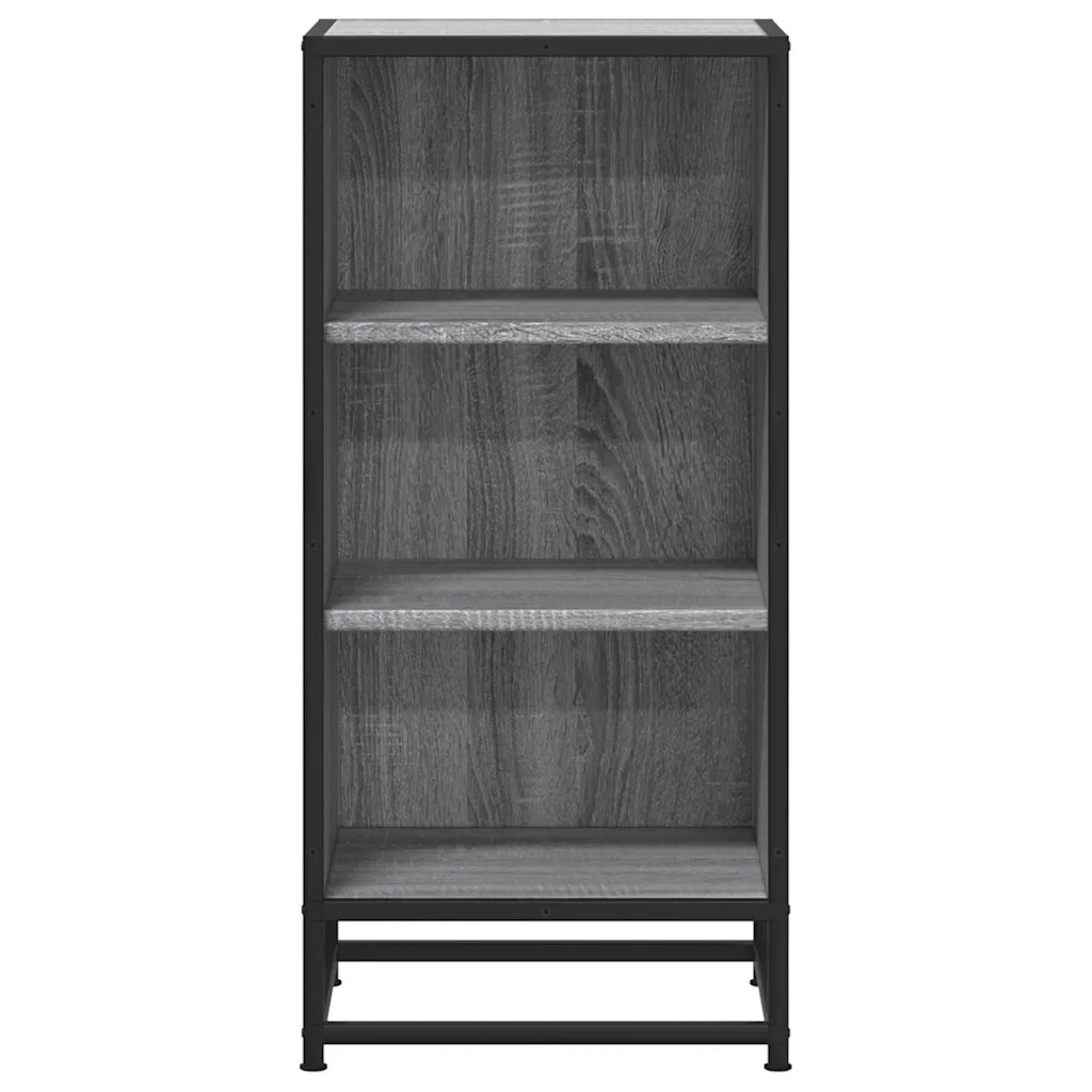 Credenza Grigio Sonoma 35,5x35x76 cm in Truciolato e Metallo