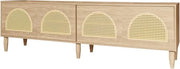 Tv meubel Japandi stile - 4 porte - cassettone in legno - 180x40x51 cm