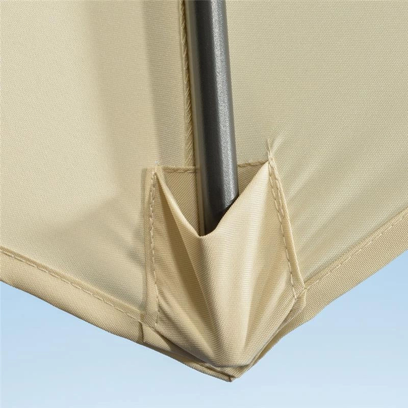 OMBRELLONE DA GIARDINO REGOLABILE E GIREVOLE A 360° 294 X 248 CM BIANCO CREMA