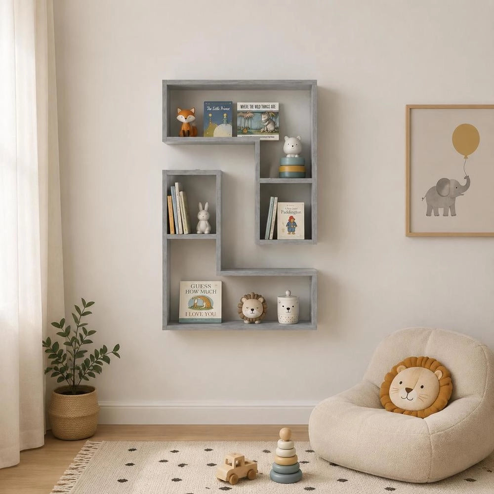 Wall Shelves, 2 Pieces, Concrete Grey, 50x15x50 Cm, Wood-based Material