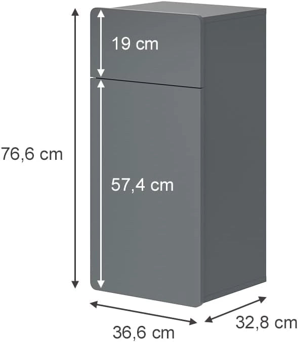 Mobiletto bagno Izan, Grigio, 36.6 x 76.6 cm, a parete, combinabile con altri mobili da bagno Izan