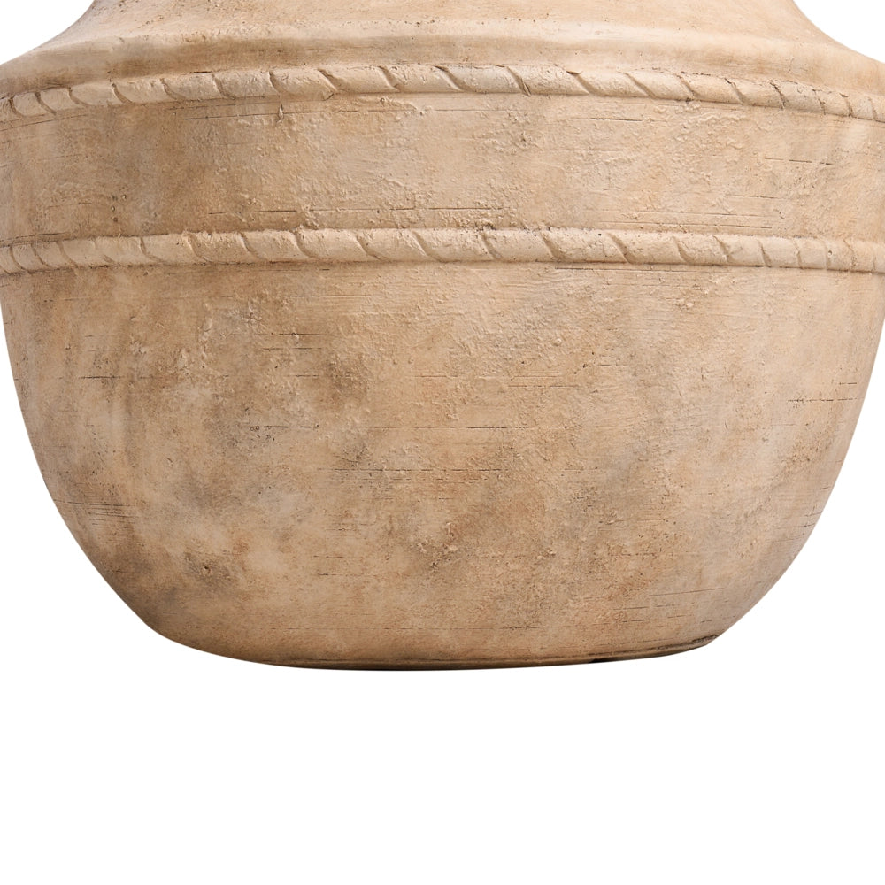 Vaso Piante Beige Pietra Fibra d'Argilla Poliresina 56 x 56 x 47 cm Interno Esterno