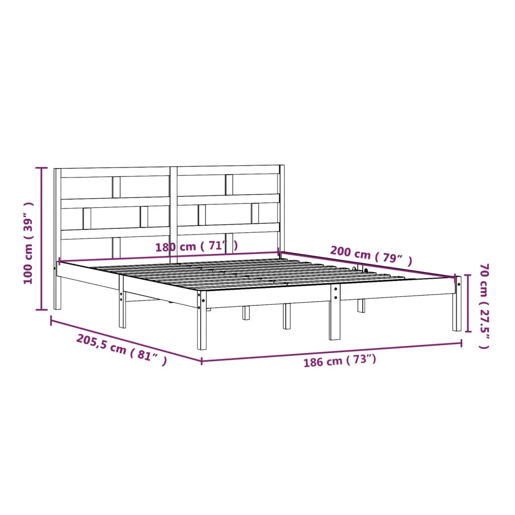 Giroletto Bianco 180x200 cm Super King in Legno Massello 3101234
