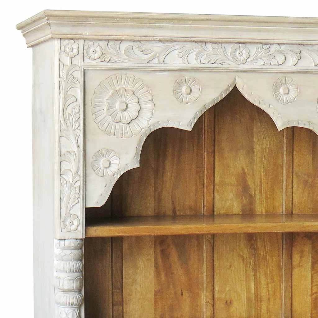 Scaffale in legno bianco 120x41x181h