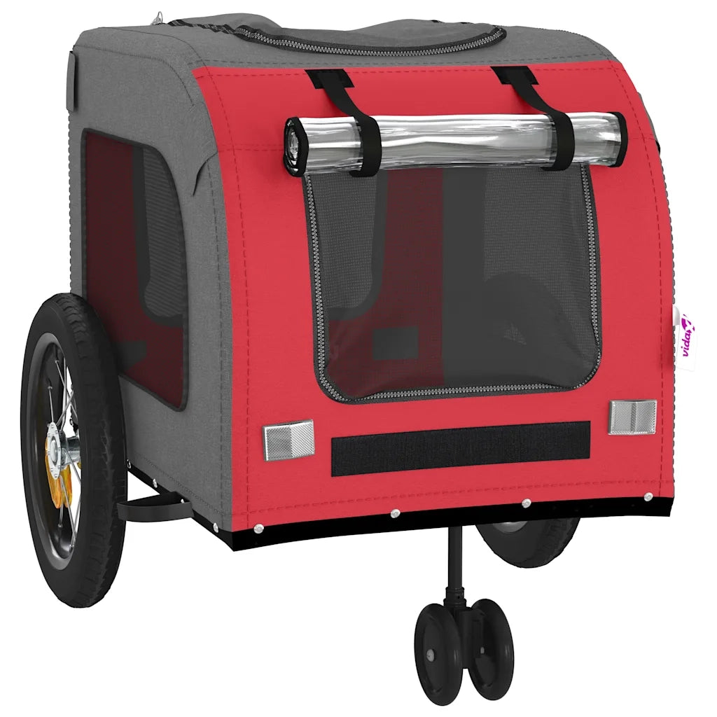 Rimorchio per bicicletta per animali domestici Rosso e grigio CFW6879157