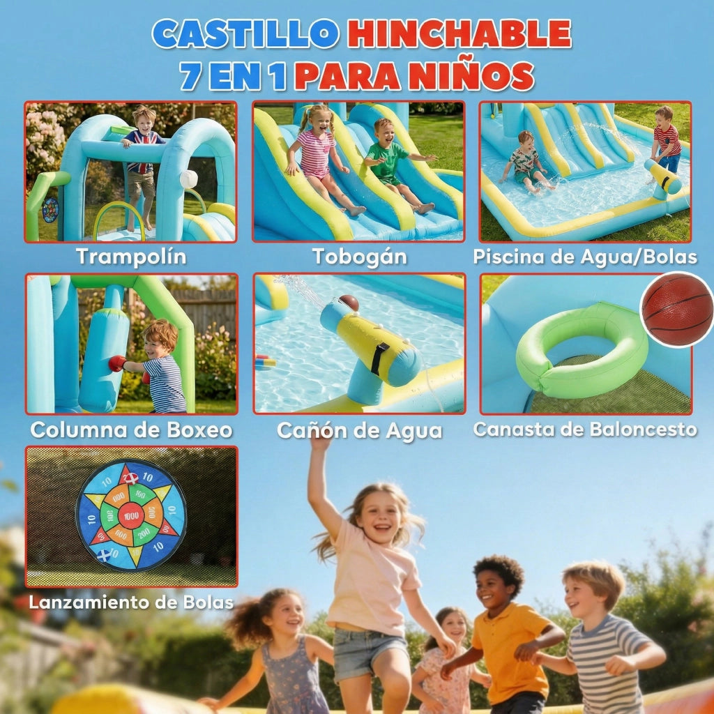 Castello gonfiabile acquatico 7 in 1 ¨C zephmum ¨C 426x360x198 cm