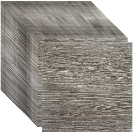 Pavimento in PVC da 40 pezzi - Autoadesivo - Antiscivolo - Impermeabile - Tavole decorativa - 30 cm x 30 cm - Gomme viniliche