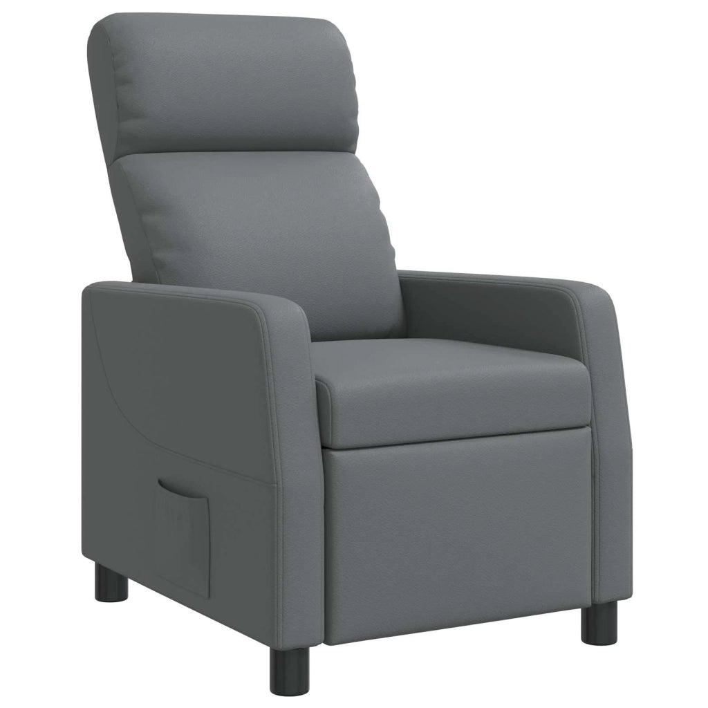 Divano Sedia-Poltrona reclinabile Grigio Similpelle 915019